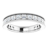 Platinum Square Natural Diamond Milgrain Edge Anniversary Band – 1–2 3/8 CTW - view 3
