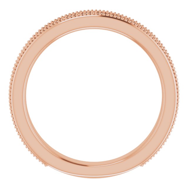 14K Gold Round Natural Diamond Milgrain Edge Anniversary Band – 1/2–1 5/8 CTW - Rose Gold - view 2