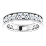 Platinum Round Natural Diamond Milgrain Edge Anniversary Band – 1/2–1 5/8 CTW - view 3