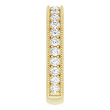 14K Gold Round Natural Diamond Milgrain Edge Anniversary Band – 1/2–1 5/8 CTW - Yellow Gold - view 4