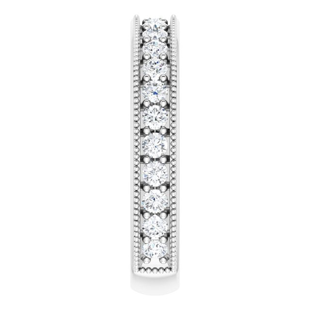 Platinum Round Natural Diamond Milgrain Edge Anniversary Band – 1/2–1 5/8 CTW - view 4