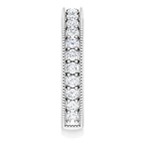 14K Gold Round Natural Diamond Milgrain Edge Anniversary Band – 1/2–1 5/8 CTW - White Gold - view 4