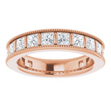 14K Gold Square Natural Diamond Milgrain Edge Anniversary Band – 1–2 3/8 CTW - Rose Gold - view 4