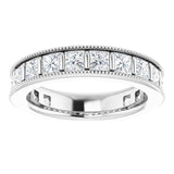 Platinum Square Natural Diamond Milgrain Edge Anniversary Band – 1–2 3/8 CTW - view 3