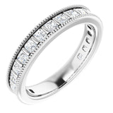 Platinum Asscher Natural Diamond Milgrain Edge Anniversary Band – 1 CTW