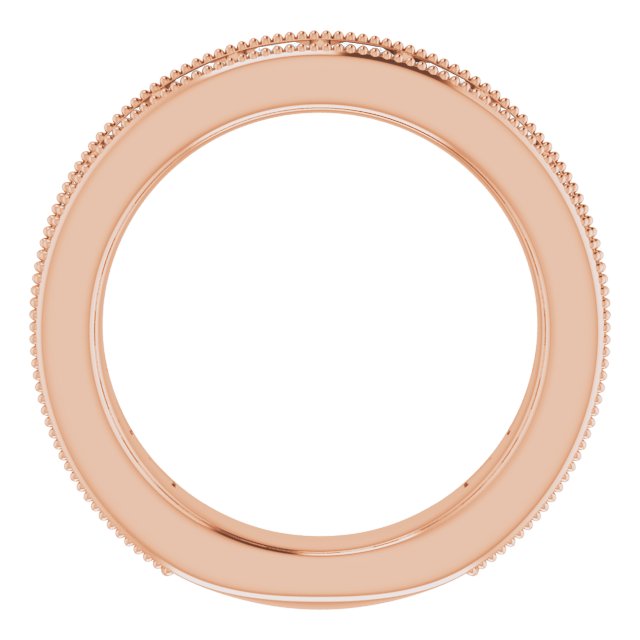 14K Gold Square Natural Diamond Milgrain Edge Anniversary Band – 1–2 3/8 CTW - Rose Gold - view 2