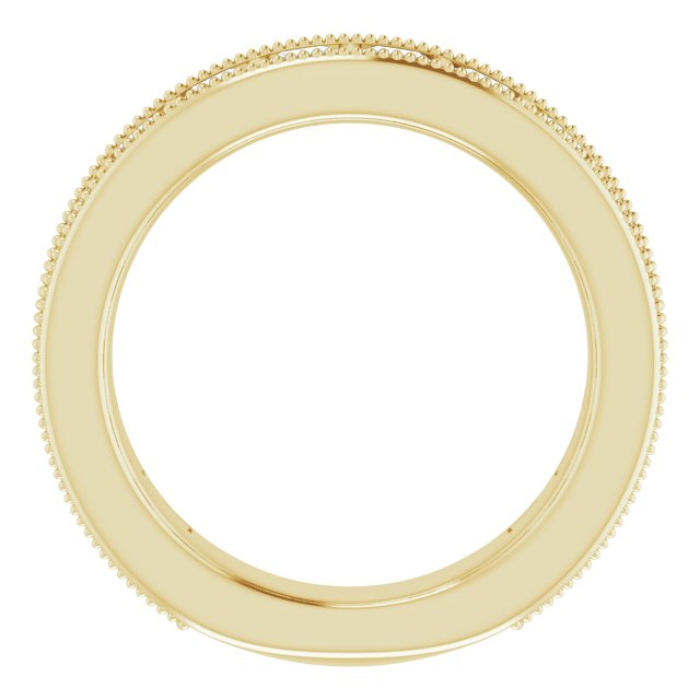 14K Gold Square Natural Diamond Milgrain Edge Anniversary Band – 1–2 3/8 CTW - Yellow Gold - view 2