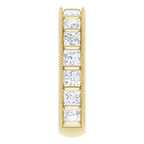 14K Gold Square Natural Diamond Milgrain Edge Anniversary Band – 1–2 3/8 CTW - Yellow Gold - view 4