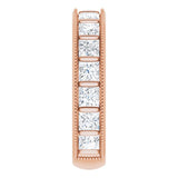14K Gold Square Natural Diamond Milgrain Edge Anniversary Band – 1–2 3/8 CTW - Rose Gold - view 4