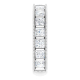 14K Gold Square Natural Diamond Milgrain Edge Anniversary Band – 1–2 3/8 CTW - White Gold - view 4