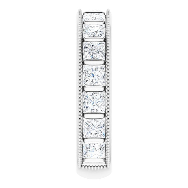 Platinum Square Natural Diamond Milgrain Edge Anniversary Band – 1–2 3/8 CTW - view 4