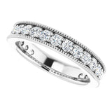 Platinum Round Natural Diamond Milgrain Edge Anniversary Band – 1/2–1 5/8 CTW - view 5
