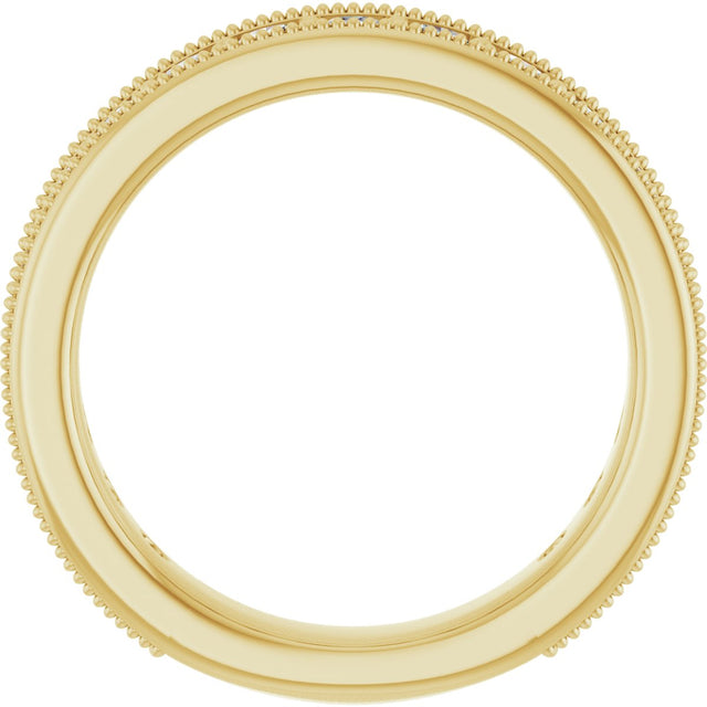 14K Gold Round Natural Diamond Milgrain Edge Anniversary Band – 1/2–1 5/8 CTW - Yellow Gold - view 2