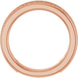 14K Gold Round Natural Diamond Milgrain Edge Anniversary Band – 1/2–1 5/8 CTW - Rose Gold - view 2
