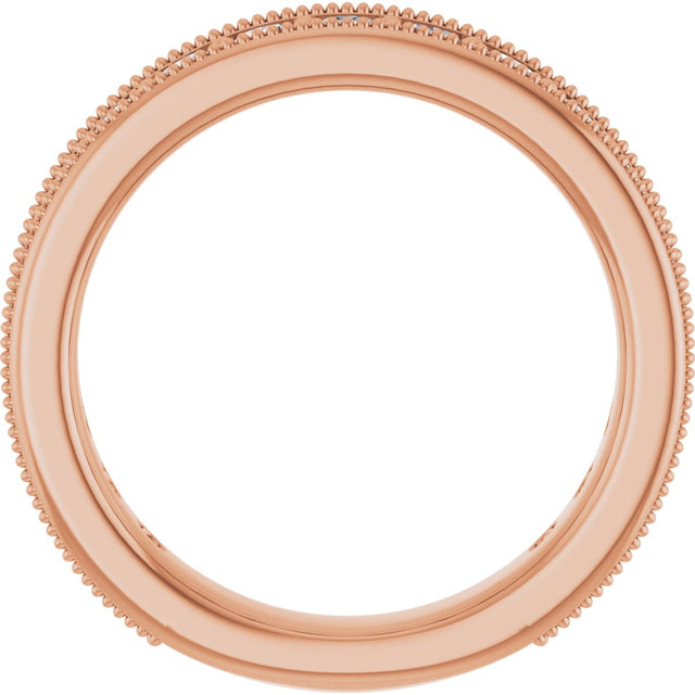 14K Gold Round Natural Diamond Milgrain Edge Anniversary Band – 1/2–1 5/8 CTW - Rose Gold - view 2