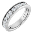 Platinum Round Natural Diamond Milgrain Edge Anniversary Band – 1/2–1 5/8 CTW