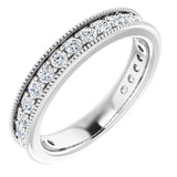 Platinum Round Natural Diamond Milgrain Edge Anniversary Band – 1/2–1 5/8 CTW