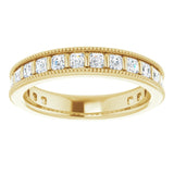 14K Gold Asscher Natural Diamond Milgrain Edge Anniversary Band – 1 CTW - Yellow Gold - view 3