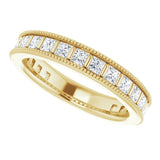 14K Gold Square Natural Diamond Milgrain Edge Anniversary Band – 1–2 3/8 CTW - Yellow Gold - view 5