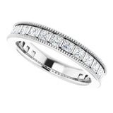 Platinum Square Natural Diamond Milgrain Edge Anniversary Band – 1–2 3/8 CTW - view 5