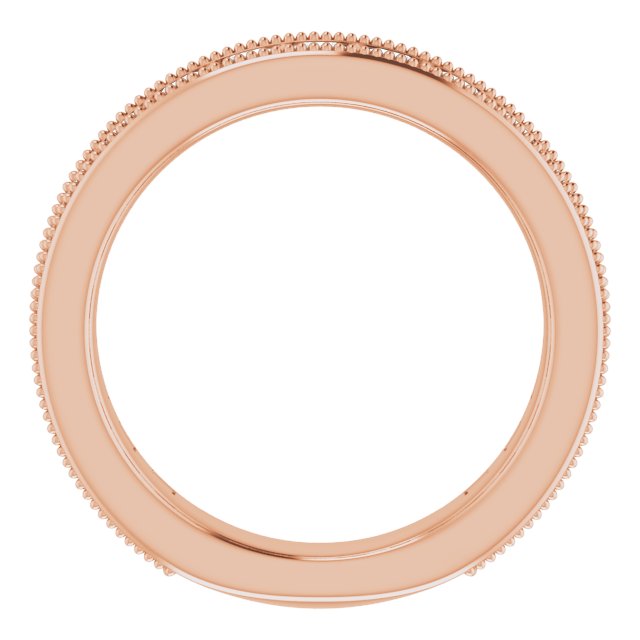 14K Gold Square Natural Diamond Milgrain Edge Anniversary Band – 1–2 3/8 CTW - Rose Gold - view 2