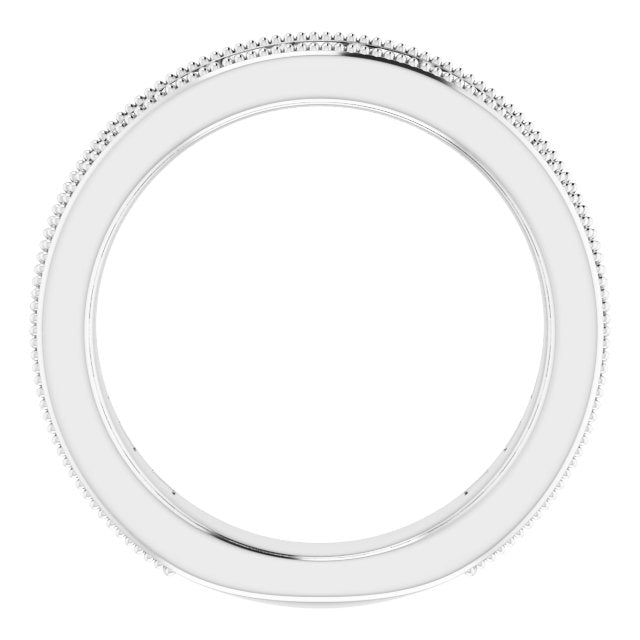 14K Gold Square Natural Diamond Milgrain Edge Anniversary Band – 1–2 3/8 CTW - White Gold - view 2