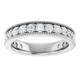 Platinum Round Natural Diamond Milgrain Edge Anniversary Band – 1/2–1 5/8 CTW - view 3