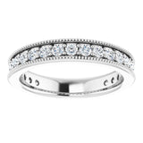 Platinum Round Natural Diamond Milgrain Edge Anniversary Band – 1/2–1 5/8 CTW - view 3