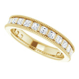 14K Gold Asscher Natural Diamond Milgrain Edge Anniversary Band – 1 CTW - Yellow Gold - view 5
