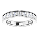 Platinum Square Natural Diamond Milgrain Edge Anniversary Band – 1–2 3/8 CTW - view 3