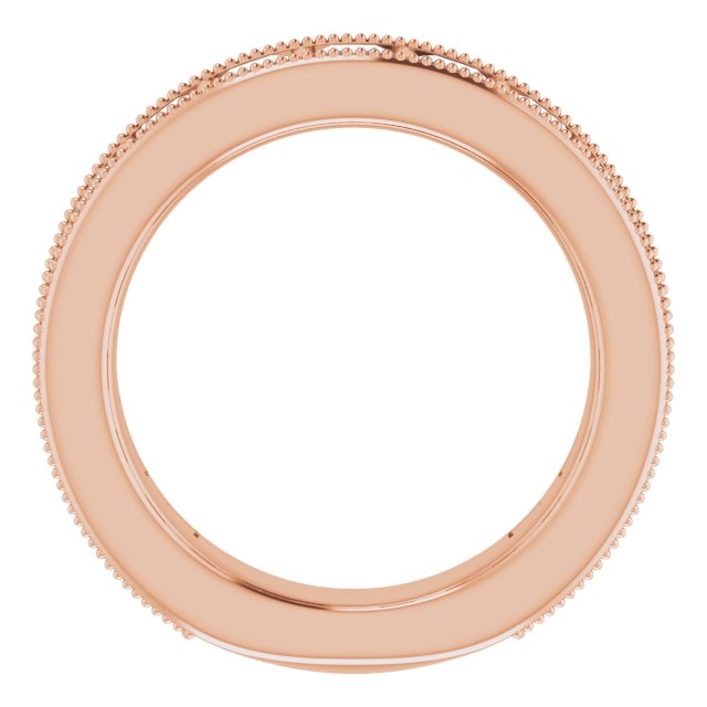 14K Gold Square Natural Diamond Milgrain Edge Anniversary Band – 1–2 3/8 CTW - Rose Gold - view 2
