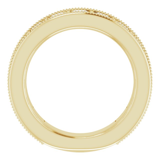 14K Gold Square Natural Diamond Milgrain Edge Anniversary Band – 1–2 3/8 CTW - Yellow Gold - view 2