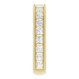 14K Gold Square Natural Diamond Milgrain Edge Anniversary Band – 1–2 3/8 CTW - Yellow Gold - view 4