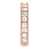 14K Gold Square Natural Diamond Milgrain Edge Anniversary Band – 1–2 3/8 CTW - Rose Gold - view 4