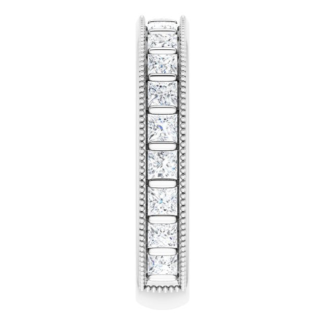 Platinum Square Natural Diamond Milgrain Edge Anniversary Band – 1–2 3/8 CTW - view 4
