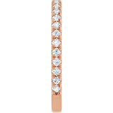 14K Gold Round Lab-Grown Diamond French-Set Anniversary Band – 1/3–1 CTW - Rose Gold - view 4