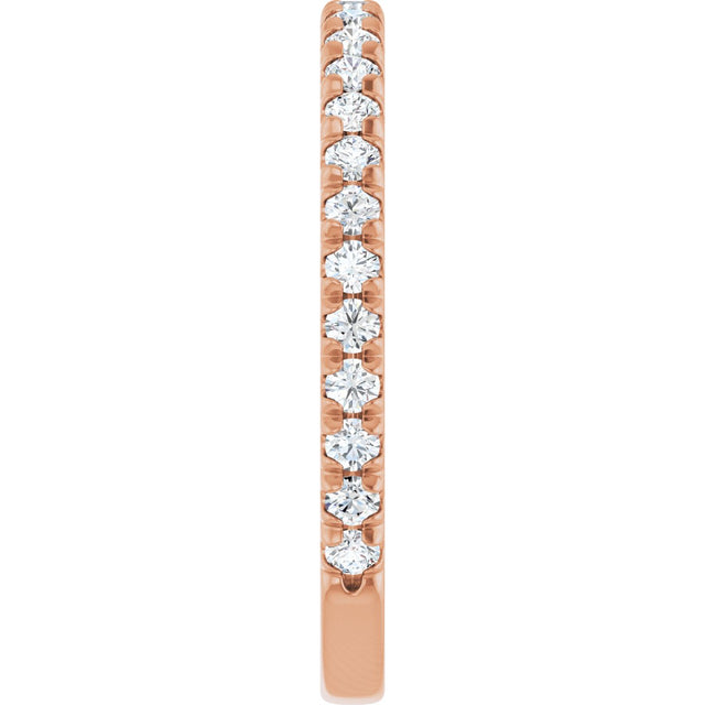 14K Gold Round Lab-Grown Diamond French-Set Anniversary Band – 1/3–1 CTW - Rose Gold - view 4