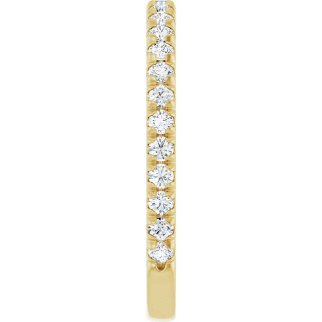 14K Gold Round Lab-Grown Diamond French-Set Anniversary Band – 1/3–1 CTW - Yellow Gold - view 4