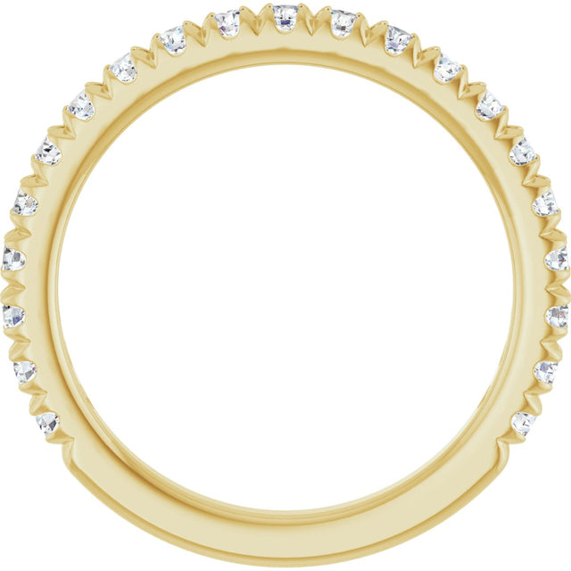 14K Gold Round Lab-Grown Diamond French-Set Anniversary Band – 1/3–1 CTW - Yellow Gold - view 2