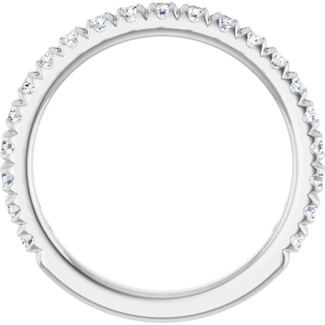 Platinum Round Natural Diamond French-Set Anniversary Band – 1/3–1 CTW - view 2
