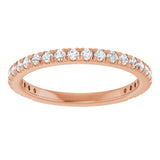 14K Gold Round Lab-Grown Diamond French-Set Anniversary Band – 1/3–1 CTW - Rose Gold - view 3