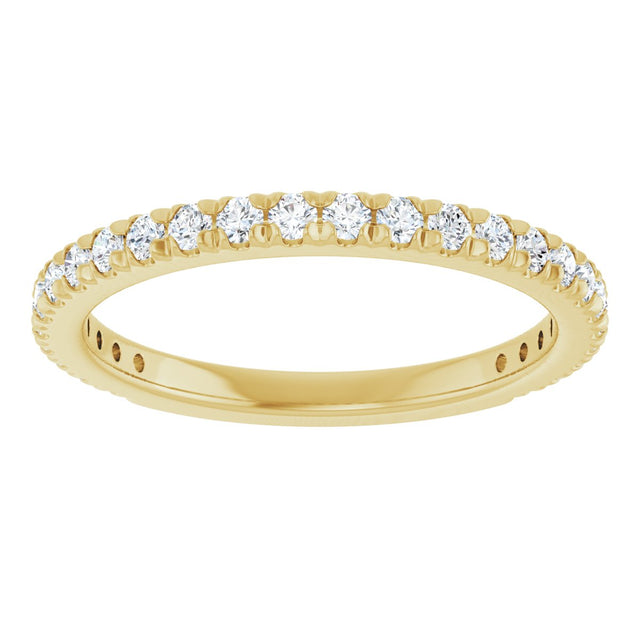 14K Gold Round Lab-Grown Diamond French-Set Anniversary Band – 1/3–1 CTW - Yellow Gold - view 3