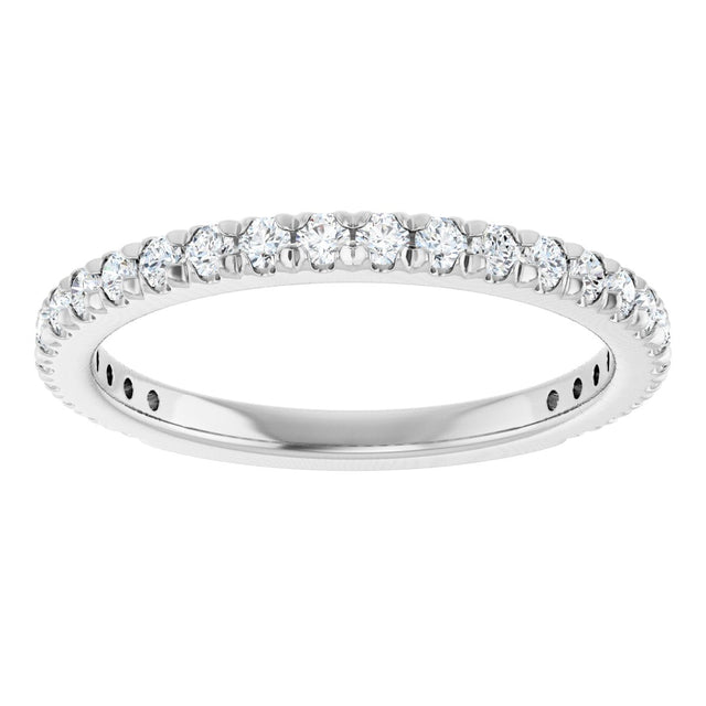 Platinum Round Natural Diamond French-Set Anniversary Band – 1/3–1 CTW - view 3