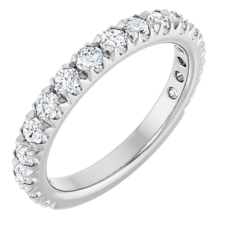 Platinum Round Lab-Grown Diamond French-Set Anniversary Band – 1/3–1 CTW