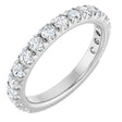 Platinum Round Natural Diamond French-Set Anniversary Band – 1/3–1 CTW