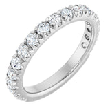 Platinum Round Natural Diamond French-Set Anniversary Band – 1/3–1 CTW