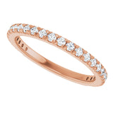 14K Gold Round Lab-Grown Diamond French-Set Anniversary Band – 1/3–1 CTW - Rose Gold - view 5