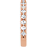 14K Gold Round Lab-Grown Diamond French-Set Anniversary Band – 1/3–1 CTW - Rose Gold - view 4