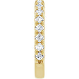 14K Gold Round Lab-Grown Diamond French-Set Anniversary Band – 1/3–1 CTW - Yellow Gold - view 4