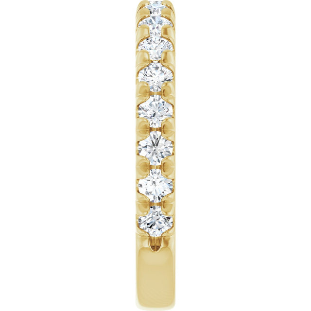 14K Gold Round Lab-Grown Diamond French-Set Anniversary Band – 1/3–1 CTW - Yellow Gold - view 4